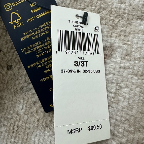 Polo Ralph Lauren Girls' Belted Cotton Oxford Shirt Dress Size 3T NWT - Picture 4 of 4